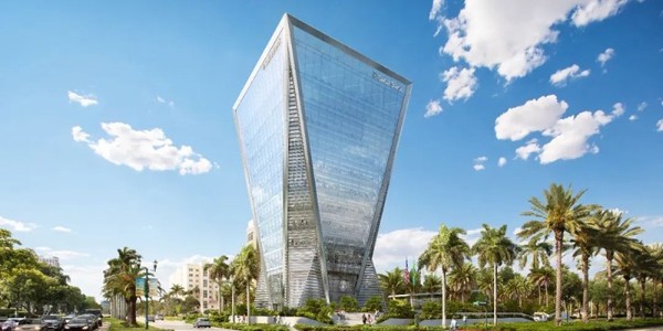 邁阿密金融新地標封頂，造型如“倒金字塔”
